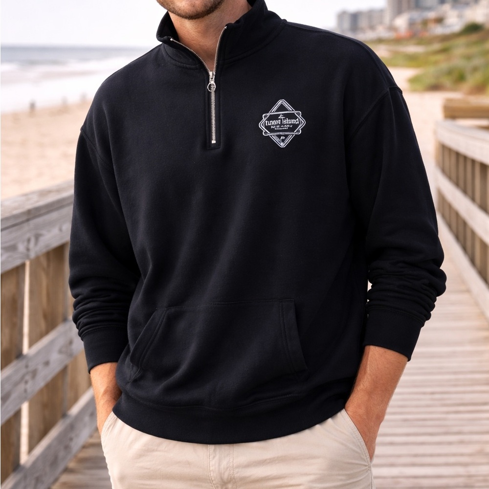 Black Half-Zip Sweater Robert Moses New York